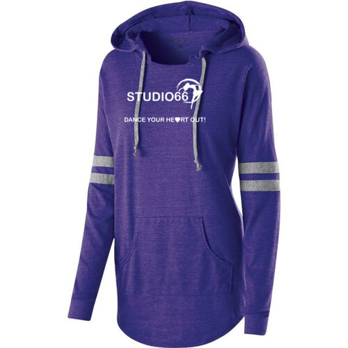 Dance Your Heart Out LADIES HOODED PULLOVER - Purple Thumbnail