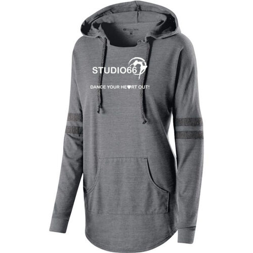 Dance Your Heart Out LADIES HOODED PULLOVER - Grey Thumbnail